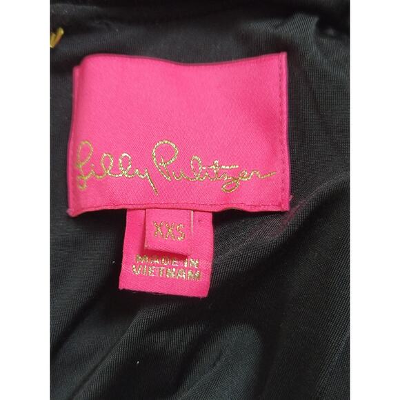 Lily Pulitzer Cornelia Black Above Knee Swing‎ Dress Sleeveless Women's Size XXS - Picture 4 of 7